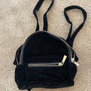 Black Velvet Forever 21 Mini Backpack